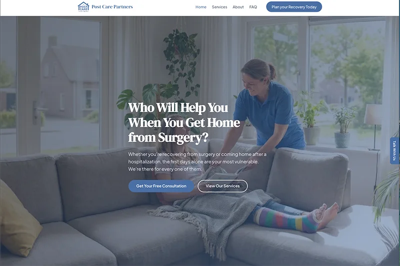 Post Care Partners website — built by Marshland Software